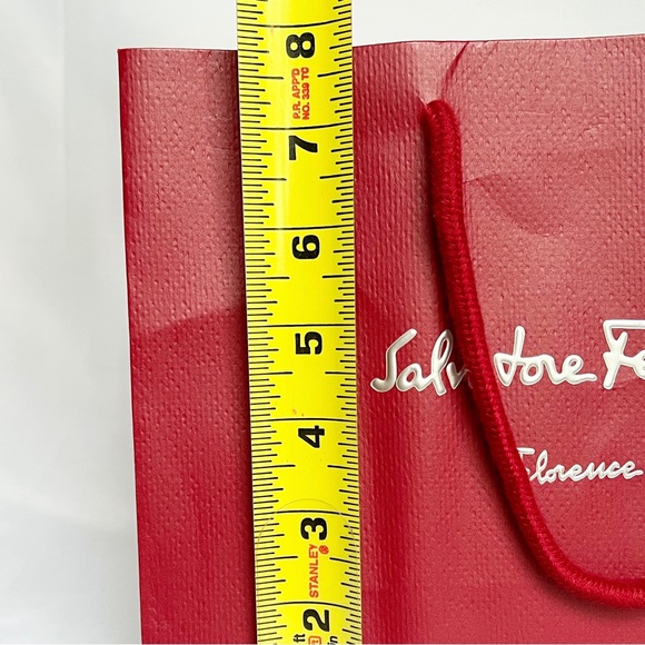 Salvatore Ferragamo Empty Red Paper Boutique Shopping Bag - Picture 5 of 6